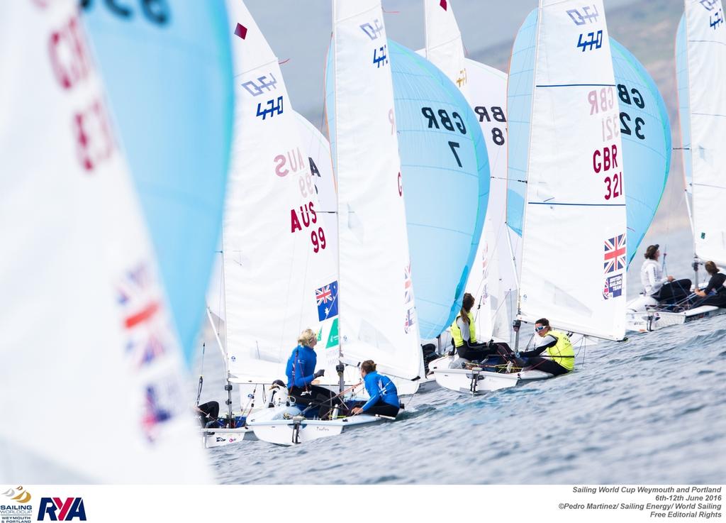 470 Womens Fleet - Sailing World Cup Weymouth and Portland, Day 4 © ISAF Sailing World Cup